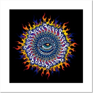 Psychedelic Eye Sun Posters and Art